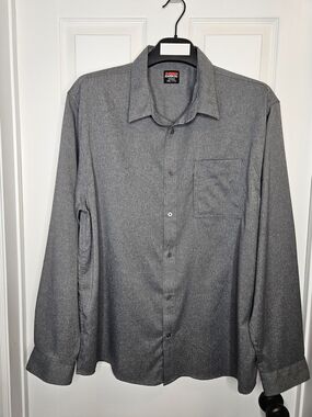 NWOT Men's Big & Tall Size XXL Karbon Grey Long-Sleeve Button Down Shirt